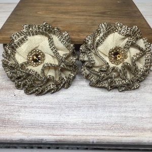 Burlap and jeweled curtain tie backs